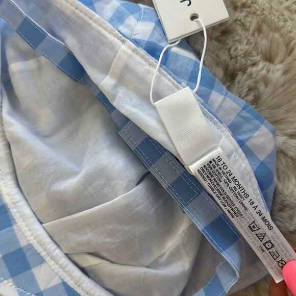 Janie & Jack Baby Gingham Newsboy Cap in Blue Size 18-24 Months - Picture 3 of 4